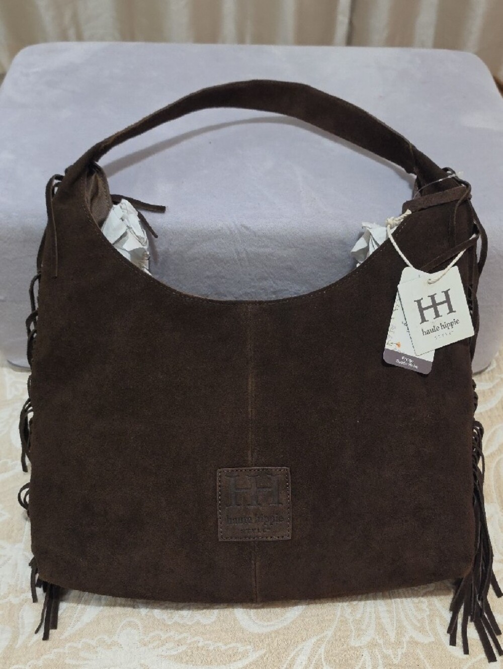 Haute Hippie Suede Fringe Shoulder Bag - Dark Brown - Picture 7 of 10